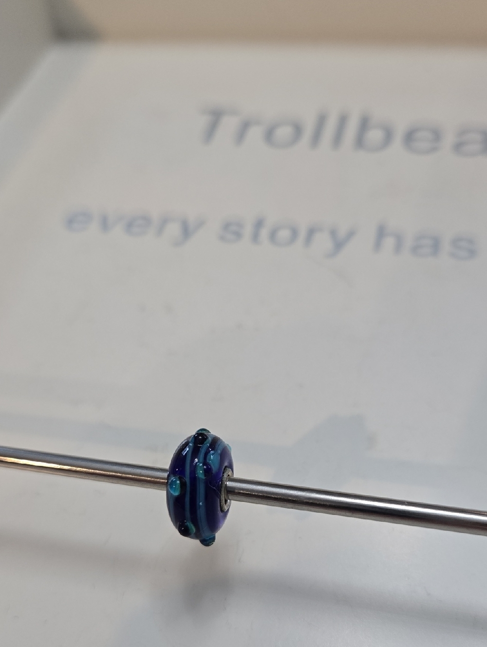Trollbeads Deep Blue and Light Blue Glass Bead